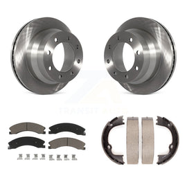 Rear Disc Rotors Ceramic Pads And Parking Brake Shoes Kit For GMC Savana 3500