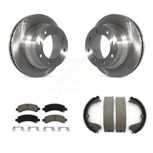Load image into Gallery viewer, Rear Disc Rotors Ceramic Pads Parking Brake Shoes Kit For Chevrolet Express 4500