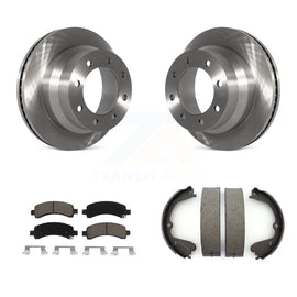 Rear Disc Rotors Ceramic Pads Parking Brake Shoes Kit For Chevrolet Express 4500