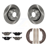 Rear Disc Rotors Ceramic Pads & Parking Brake Shoes Kit For BMW 325Ci 325i 323i
