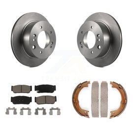 Rear Disc Rotors Ceramic Pads Parking Brake Shoes Kit For 2003-2006 Kia Sorento