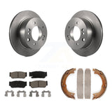 Rear Disc Rotors Ceramic Pads Parking Brake Shoes Kit For 2003-2006 Kia Sorento