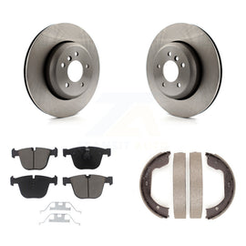Rear Disc Rotors Ceramic Pads And Parking Shoes Kit For BMW 650i 645Ci 550i 545i