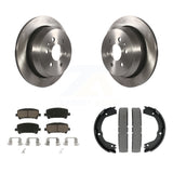 Rear Disc Rotors Ceramic Pads Parking Brake Shoes Kit For Chevrolet Colorado GMC