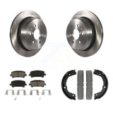 Rear Disc Rotors Ceramic Pads Parking Brake Shoes Kit For Chevrolet Colorado GMC