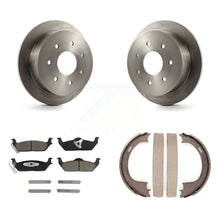 Charger l'image dans la galerie, Rear Disc Rotors Ceramic Pads And Parking Brake Shoes Kit For Ford F-150