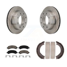 Rear Disc Rotors Ceramic Pads & Parking Shoes Kit For Chevrolet Express 2500 GMC