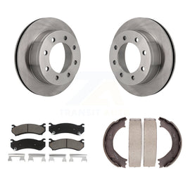 Rear Disc Rotors Ceramic Pads Parking Shoes Kit For Chevrolet GMC Silverado 2500