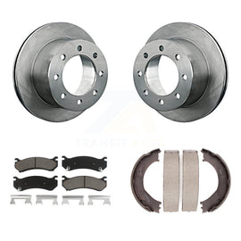 Rear Disc Rotors Ceramic Pads And Parking Shoes Kit For GMC Sierra 3500 Classic
