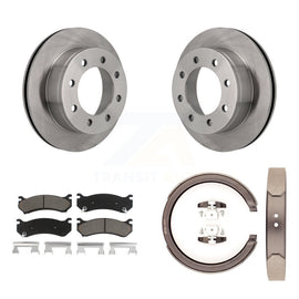 Rear Disc Rotors Ceramic Pads And Parking Shoes Kit For GMC Sierra 2500 Yukon XL
