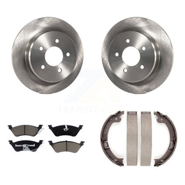 Rear Disc Rotors Ceramic Pads Parking Shoes Kit For Dodge Grand Caravan Chrysler