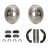 Rear Disc Rotors Ceramic Pads & Parking Shoes Kit For Volvo S80 With Solid Rotor