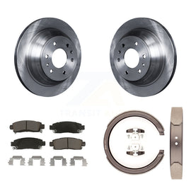 Rear Disc Rotors Ceramic Pads Parking Shoes Kit For Chevrolet GMC Trailblazer XL