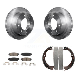 Rear Disc Rotors Ceramic Pads And Parking Brake Shoes Kit For Chevrolet Suburban