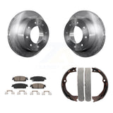 Rear Disc Rotors Ceramic Pads And Parking Brake Shoes Kit For Chevrolet Suburban