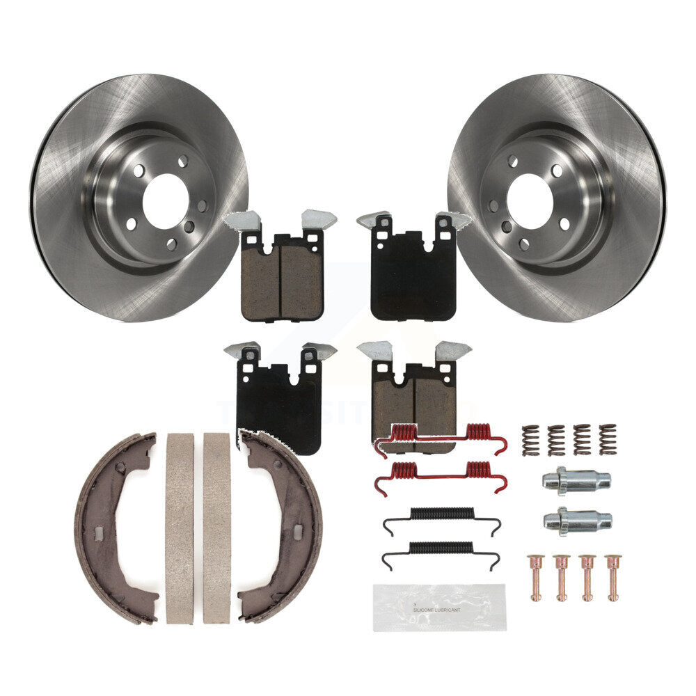 Rear Disc Rotors Ceramic Pads Parking Shoes And Hardware Kit For BMW 320i xDrive