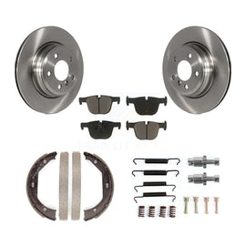 Rear Disc Rotors Ceramic Pads Parking Brake Shoes & Hardware Kit For BMW 428i 3