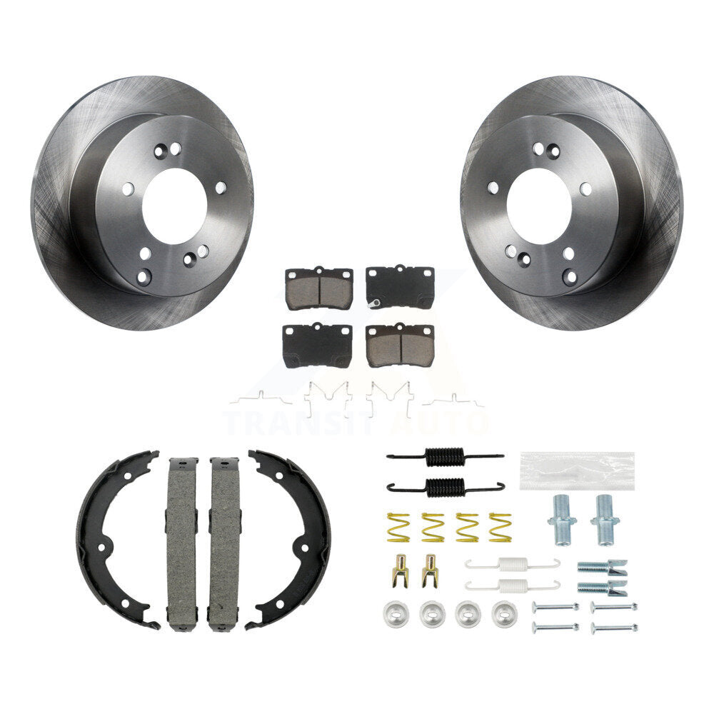 Rear Disc Rotors Ceramic Pads Parking Brake Shoes & Hardware Kit For Lexus IS250