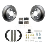 Rear Disc Rotors Ceramic Pads Parking Brake Shoes & Hardware Kit For Lexus IS250