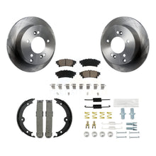 Load image into Gallery viewer, Rear Disc Rotors Ceramic Pads Parking Brake Shoes &amp; Hardware Kit For Lexus IS250