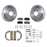 Rear Disc Rotors Ceramic Pads Parking Shoes Hardware Kit For Hyundai Tucson Kia