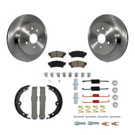 Rear Disc Rotors Ceramic Pads Parking Brake Shoes & Hardware Kit For Lexus IS350