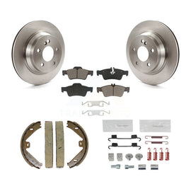Rear Disc Rotors Ceramic Pads Parking Shoes Hardware Kit For Mercedes-Benz E350