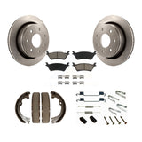 Rear Disc Rotors Ceramic Pads Parking Brake Shoes & Hardware Kit For Ford F-150