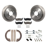 Rear Disc Rotors Ceramic Pads Parking Shoes Hardware Kit For Ford F-150 Heritage