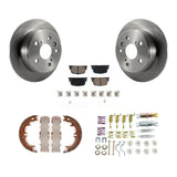 Rear Disc Rotors Ceramic Pads Parking Shoes Hardware Kit For Toyota Camry Lexus