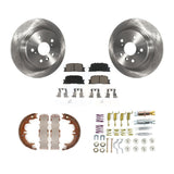Rear Disc Rotors Ceramic Pads Parking Shoes & Hardware Kit For Toyota Highlander