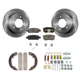 Rear Disc Rotors Ceramic Pads Parking Shoes Hardware Kit For Jeep Chrysler Dodge