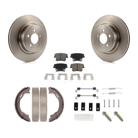 Rear Disc Rotors Ceramic Pads Parking Brake Shoes Hardware Kit For Dodge Charger