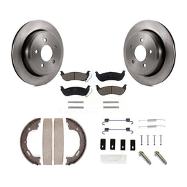 Rear Disc Rotors Ceramic Pads Parking Shoes Hardware Kit For Mercury Grand Ford