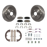 Rear Disc Rotors Ceramic Pads Parking Shoes Hardware Kit For Nissan Murano Quest
