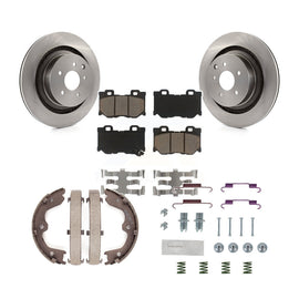 Rear Disc Rotors Ceramic Pads Parking Shoes Hardware Kit For INFINITI G37 Nissan