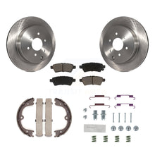 Charger l'image dans la galerie, Rear Disc Rotors Ceramic Pads Parking Shoes &amp; Hardware Kit For Nissan Pathfinder