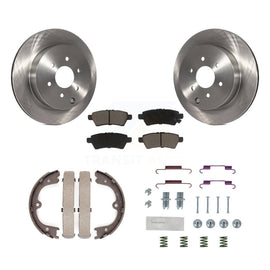 Rear Disc Rotors Ceramic Pads Parking Shoes & Hardware Kit For Nissan Pathfinder