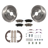 Rear Disc Rotors Ceramic Pads Parking Shoes & Hardware Kit For Nissan Pathfinder