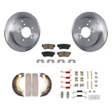 Rear Disc Rotors Ceramic Pads Parking Shoes Hardware Kit For Hyundai Tucson Kia