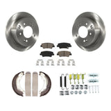 Rear Disc Rotors Ceramic Pads Parking Shoes Hardware Kit For 2010-2013 Kia Soul
