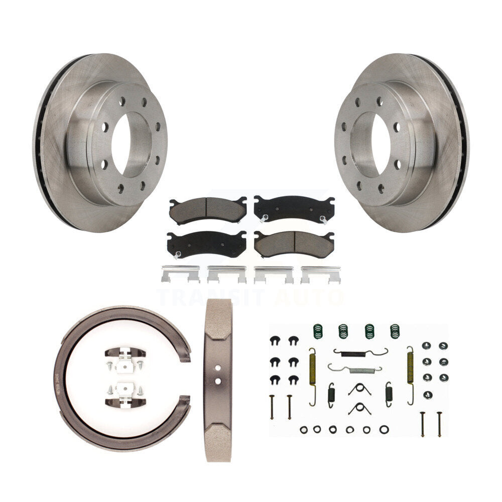 Rear Disc Rotors Ceramic Pads Parking Brake Shoes And Hardware Kit For