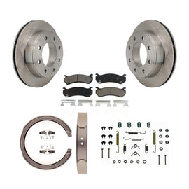Rear Disc Rotors Ceramic Pads Parking Brake Shoes And Hardware Kit For