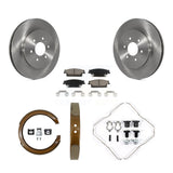 Rear Disc Rotors Ceramic Pads Parking Brake Shoes Hardware Kit For Cadillac SRX
