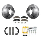 Rear Disc Rotors Ceramic Pads Parking Shoes Hardware Kit For GMC Sierra 2500 HD