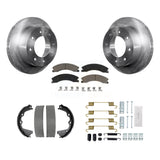 Rear Disc Rotors Ceramic Pads Parking Shoes Hardware Kit For GMC Sierra 2500 HD