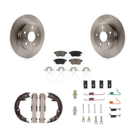 Rear Disc Rotors Ceramic Pads Parking Shoes Hardware Kit For Toyota Matrix Vibe