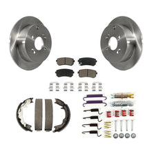 Charger l'image dans la galerie, Rear Disc Rotors Ceramic Pads Parking Shoes Hardware Kit For Hyundai Accent Kia