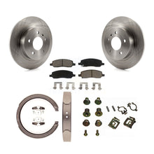 Charger l'image dans la galerie, Rear Disc Rotors Ceramic Pads Parking Brake Shoes Hardware Kit For Cadillac DTS