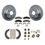 Rear Disc Rotors Ceramic Pads Parking Shoes Hardware Kit For Chevrolet Silverado